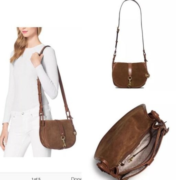 Michael Kors Handbags - Michael Kors Brown Suede Cross Body Shoulder Bag
